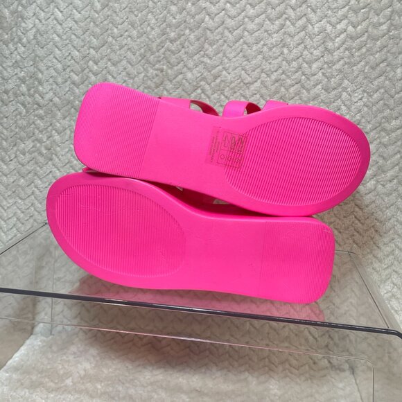 Berness Brianna Fisherman Flatform Sandals Hot Pink Size 7 Y2K Chunky Platform - Picture 3 of 9